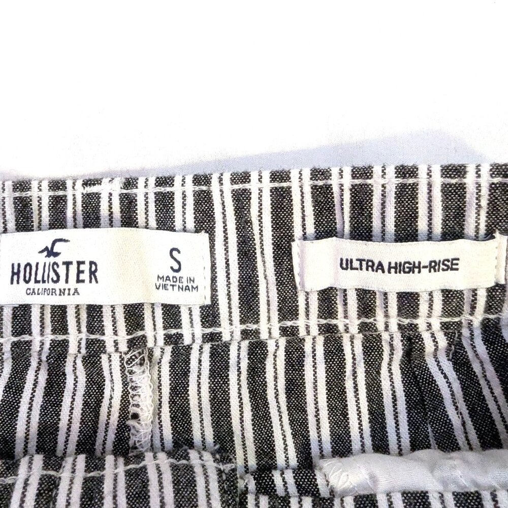 Hollister | Cotton Ultra High Rise Striped Gray & White Pants | Size Small - Picture 7 of 14